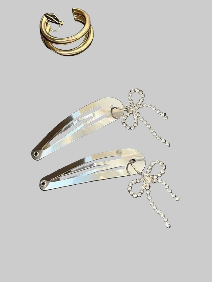 y2k silver hair pins