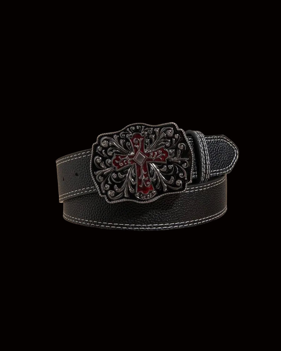 rebel faith double-stitch gothic belt