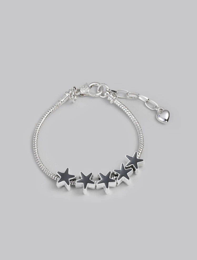 black star silver bracelet