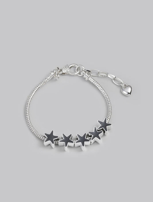 black star silver bracelet