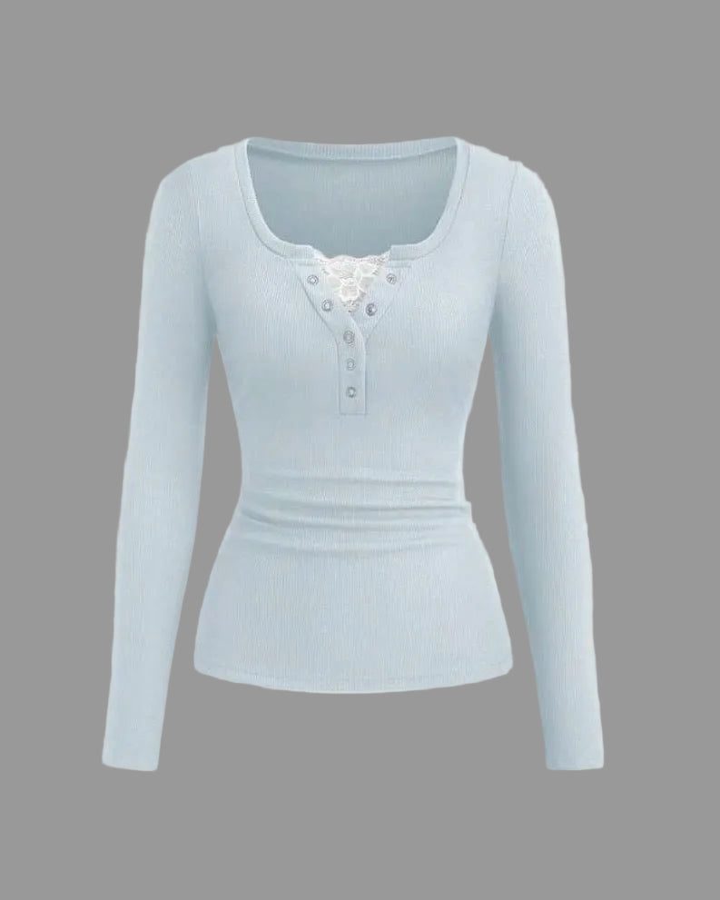 henley lace top