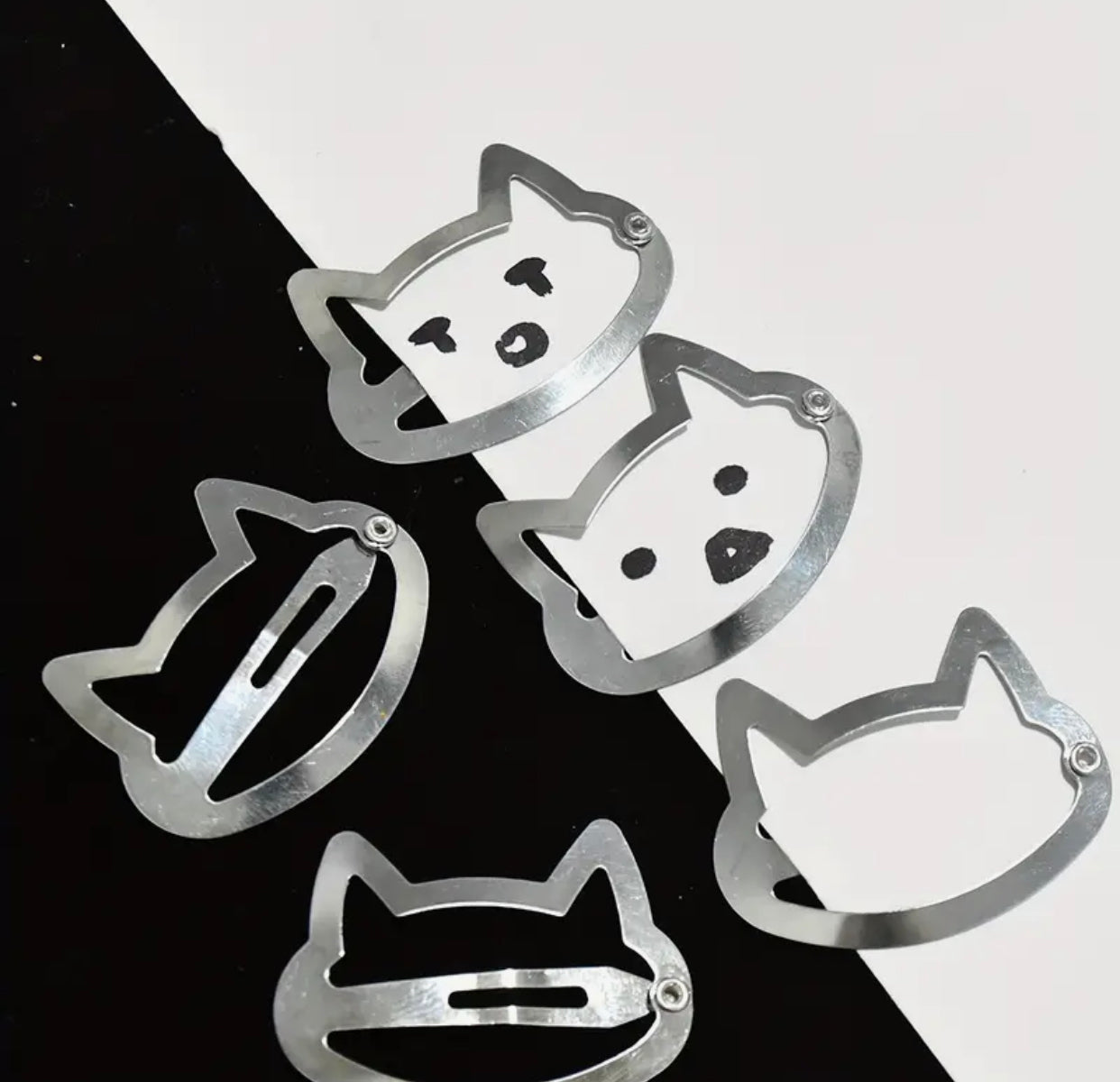 hello kitty silver hair pins