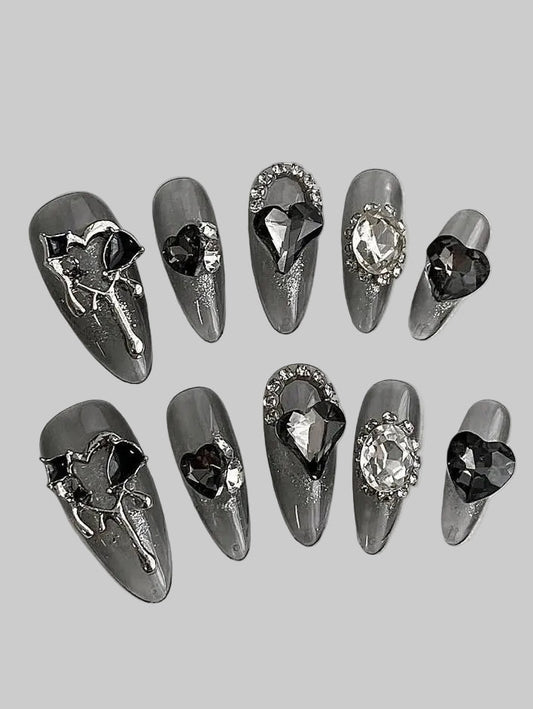 dark coquette nails