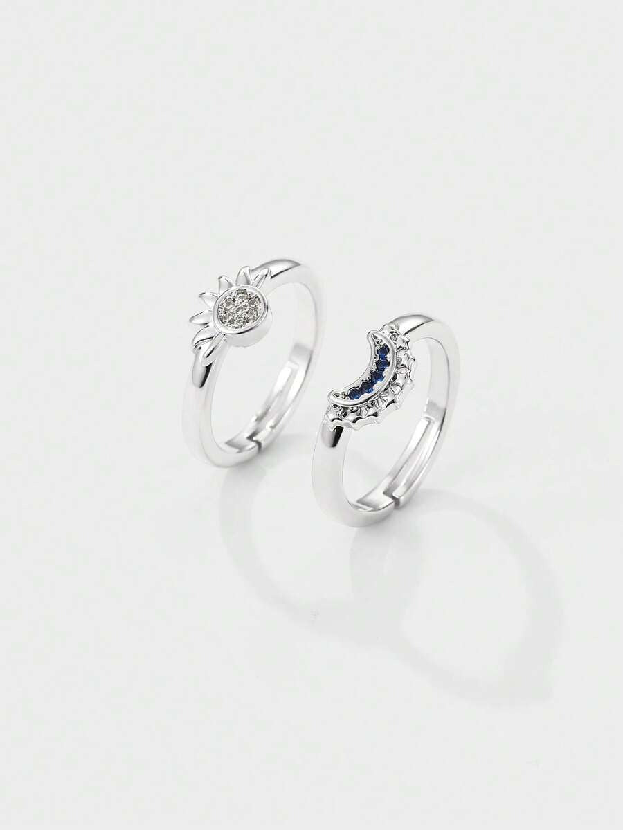 sun moon ring set