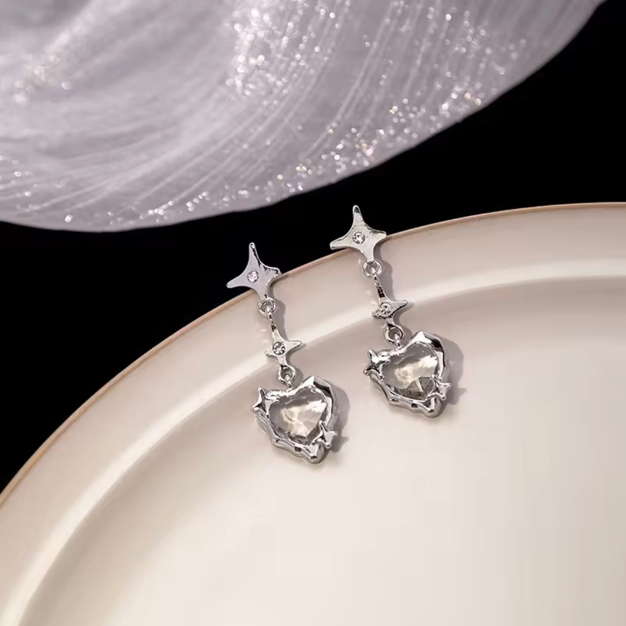 gothic heart earrings