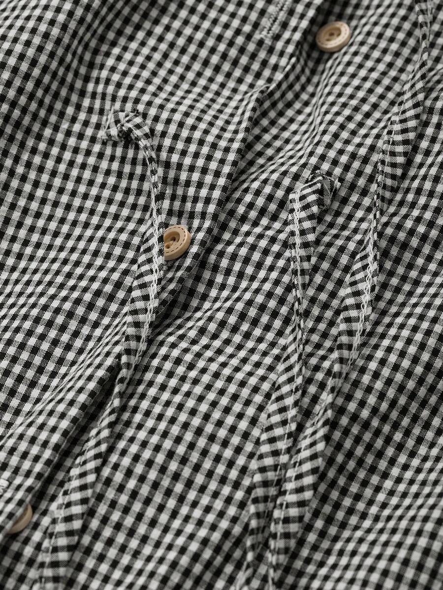 grey plaid pj set