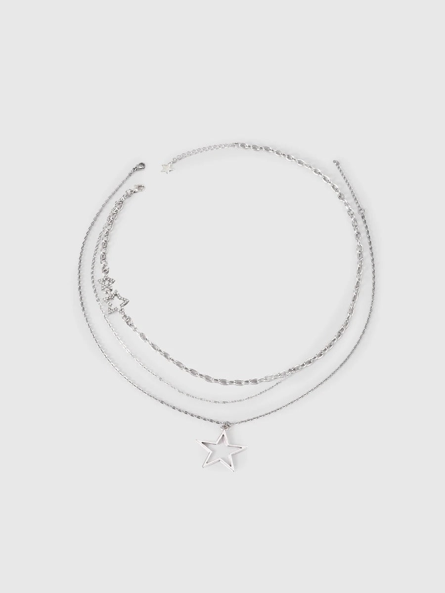 layered star necklace