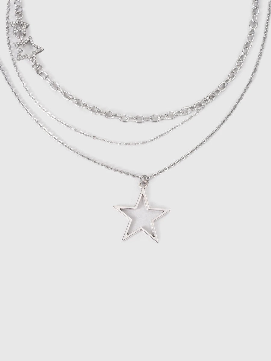 layered star necklace