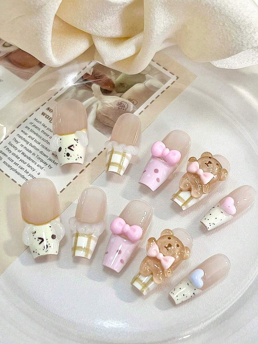 teddy tea nails