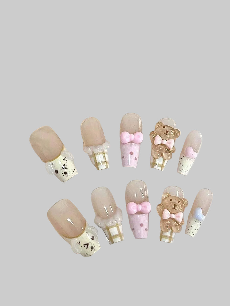 teddy tea nails