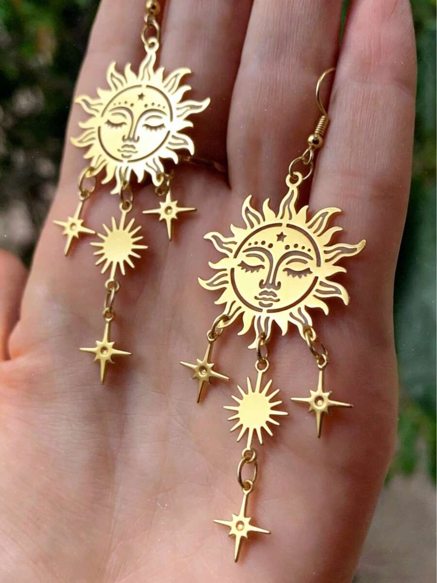 bohemia style sun dangling earrings
