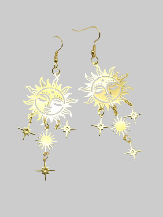 bohemia style sun dangling earrings
