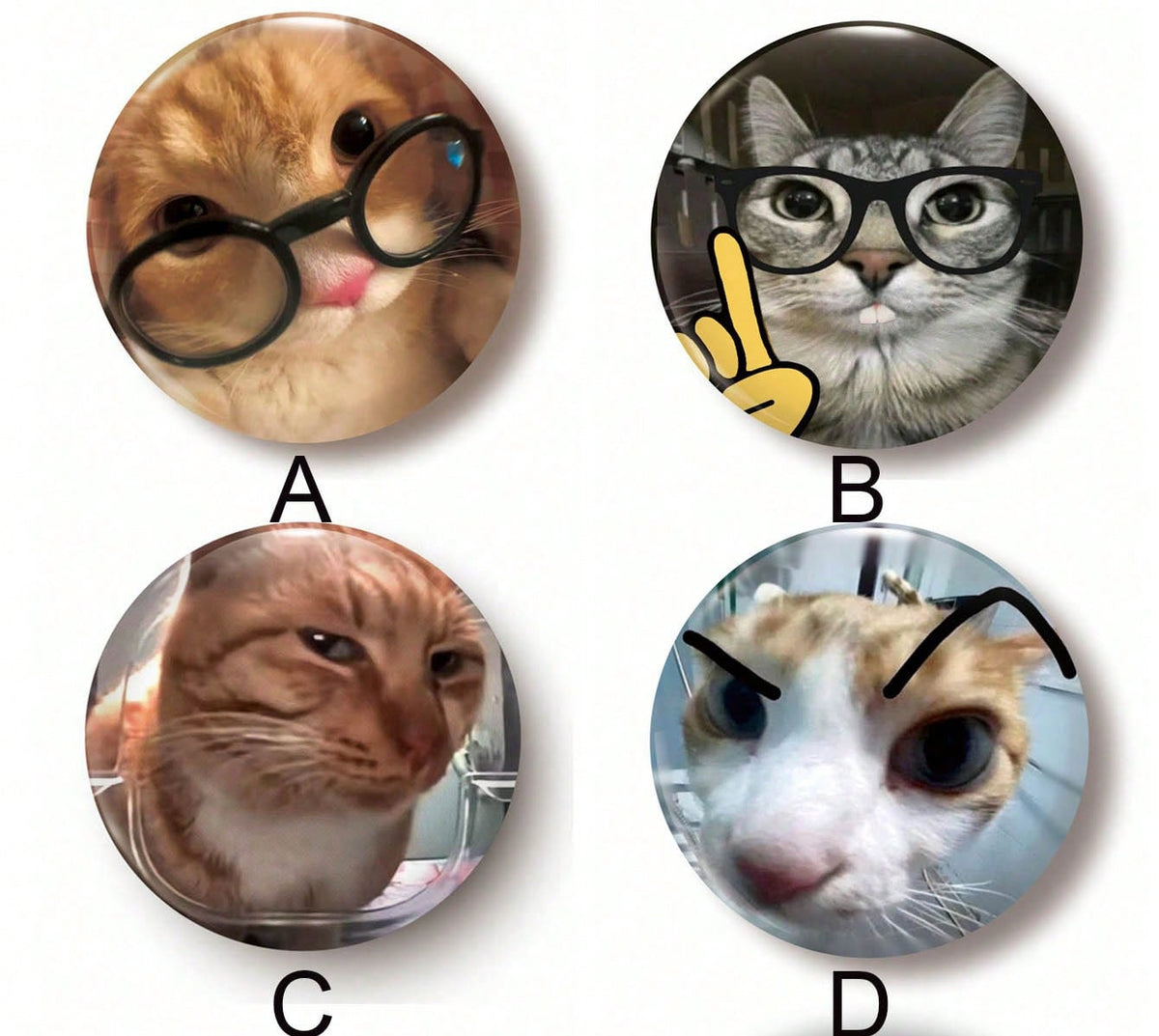 cat meme badge