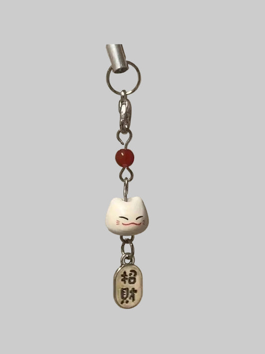 lucky cat phone charm