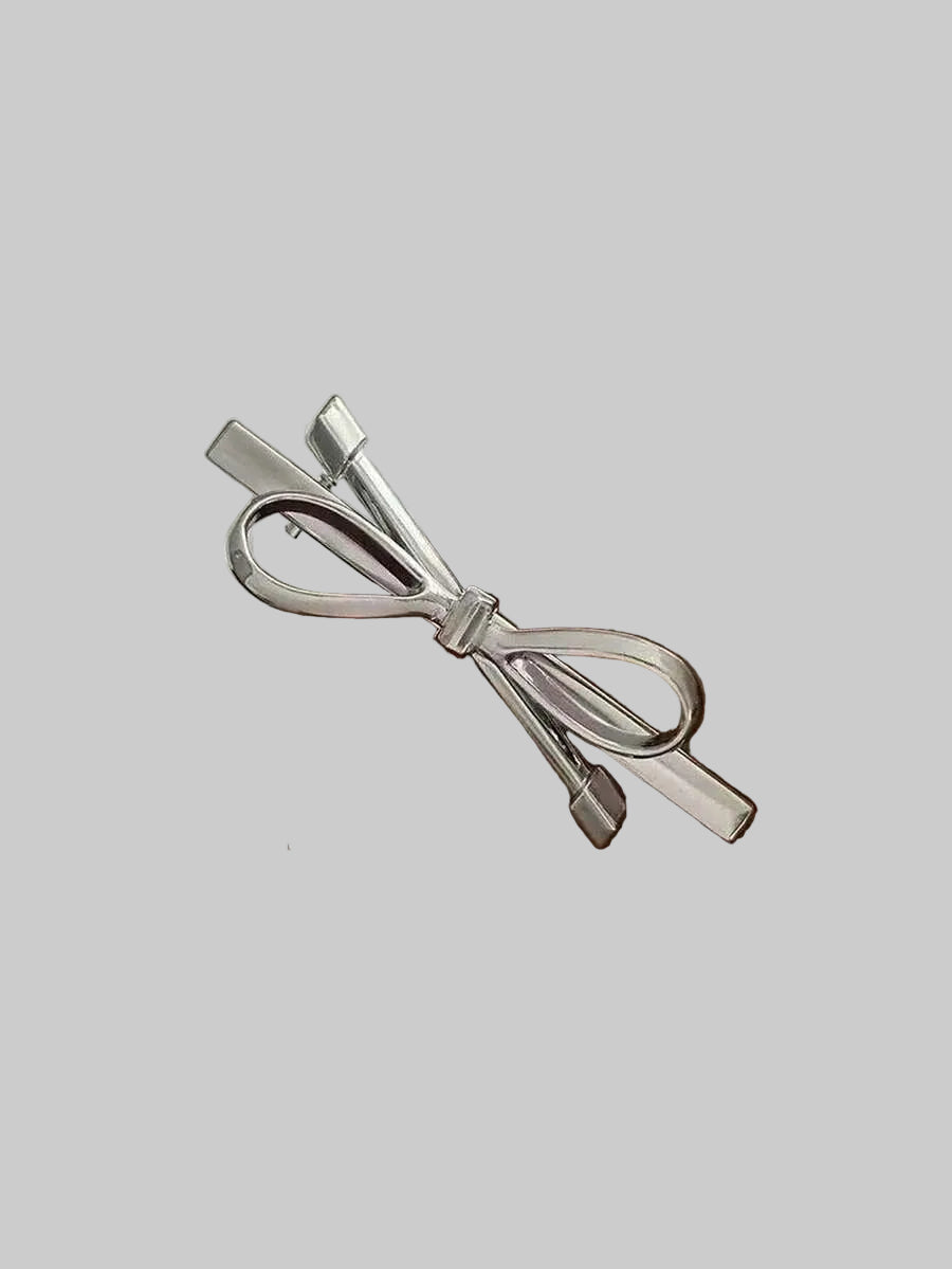 silver bow hair pins