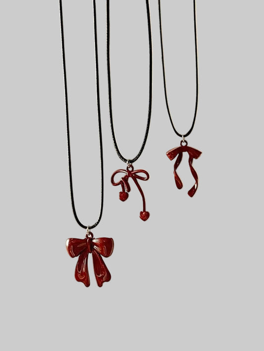 red bow necklace