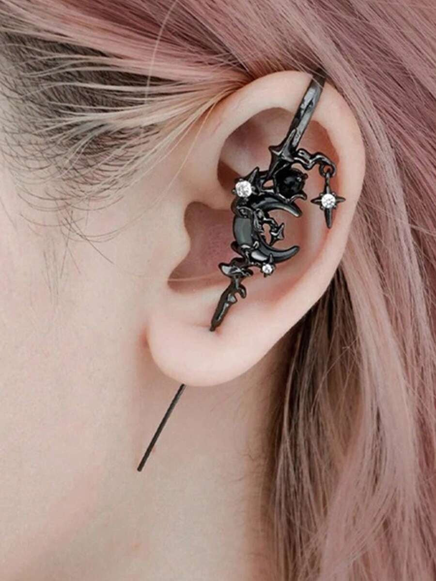 moon star industrial ear cuff