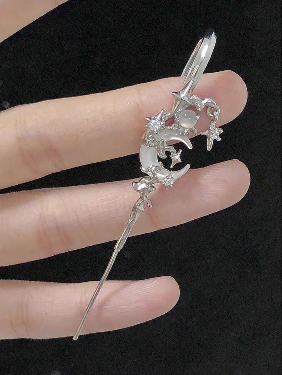 moon star industrial ear cuff