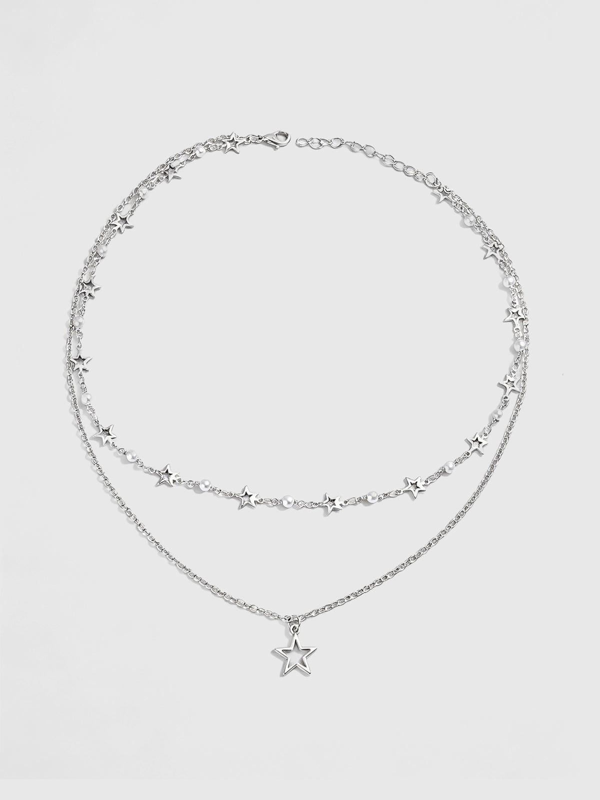 star n moon: silver chain necklace