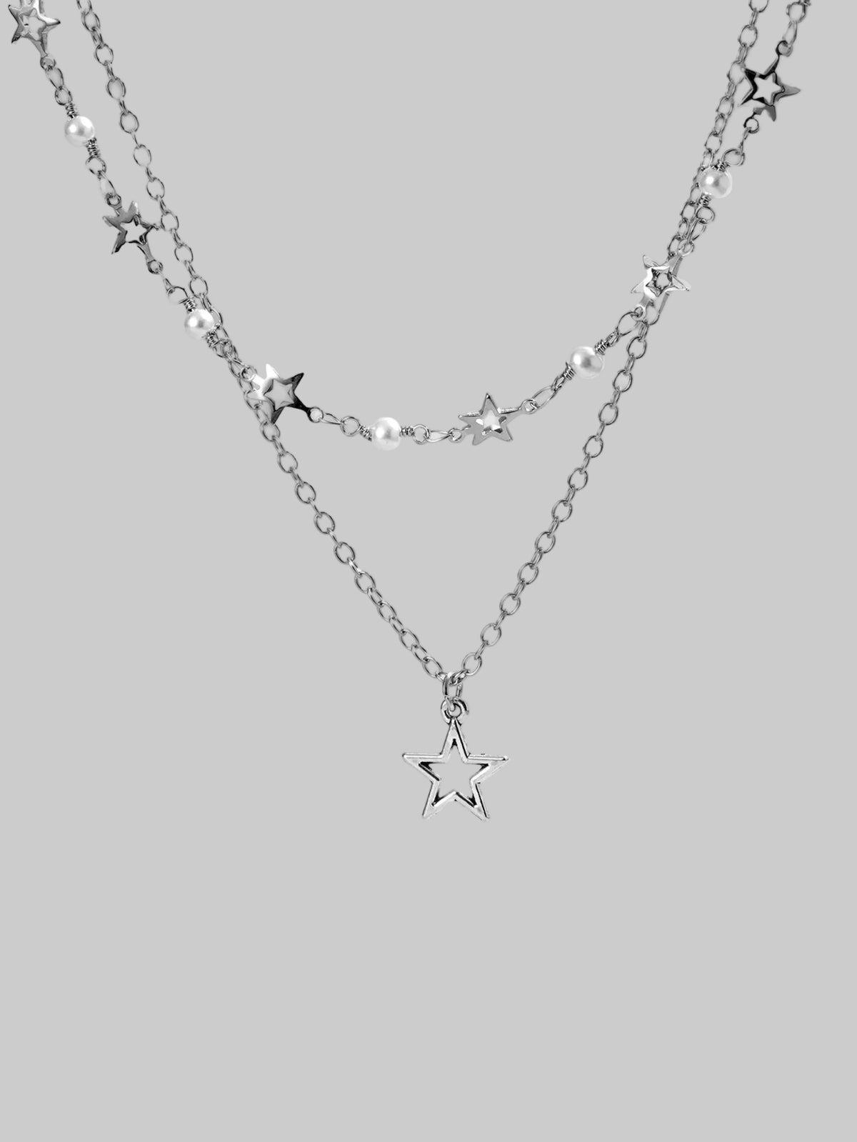 star n moon: silver chain necklace