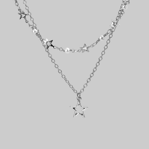 star n moon: silver chain necklace
