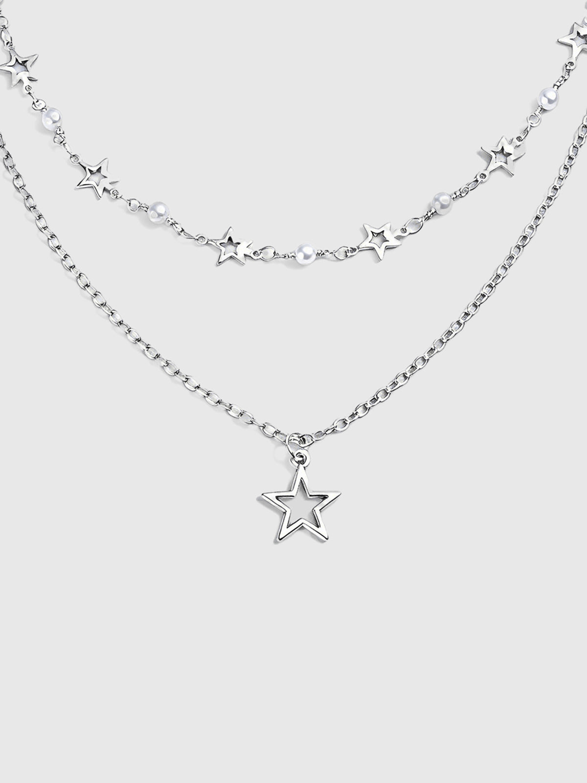 star n moon: silver chain necklace