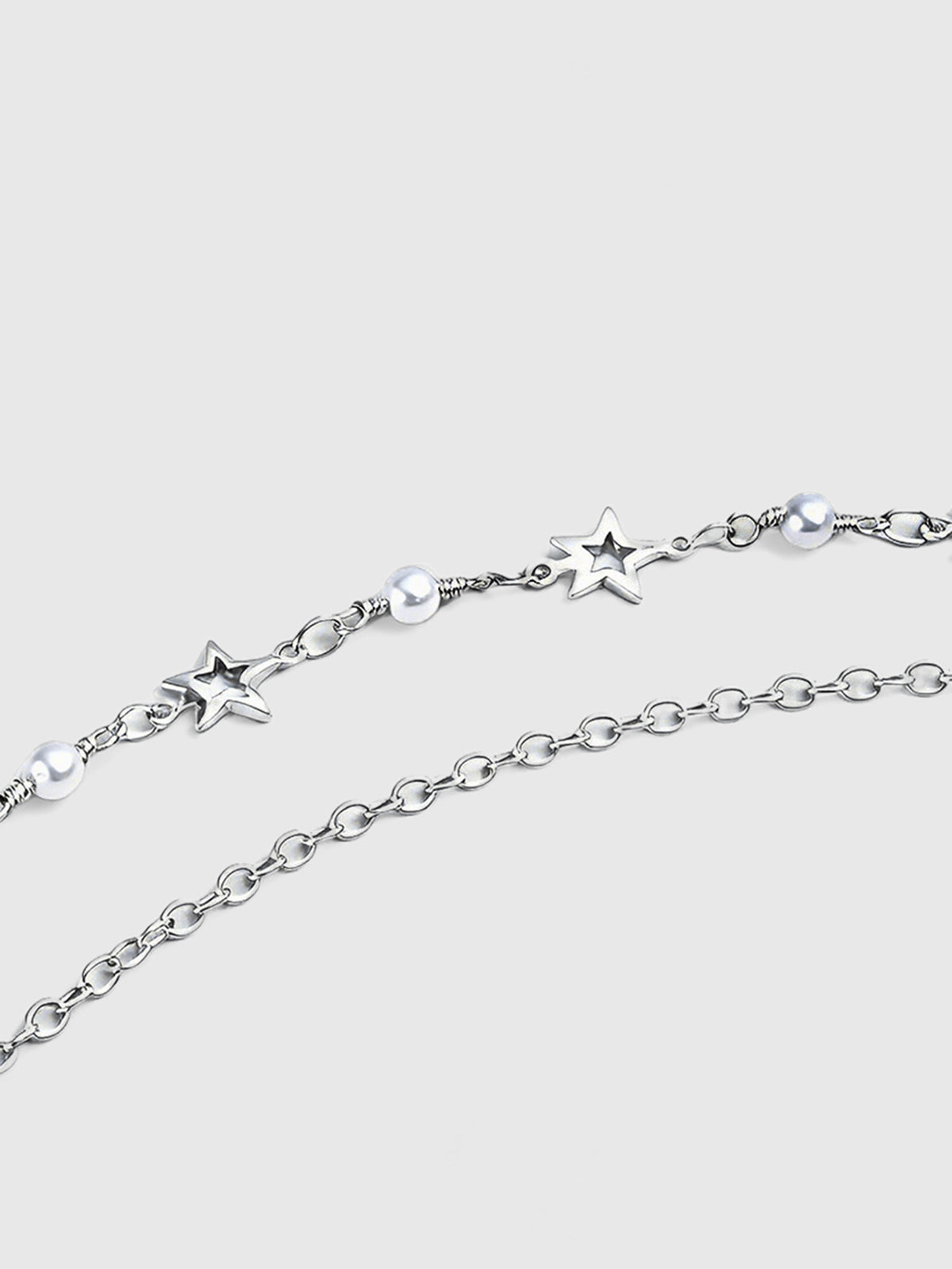 star n moon: silver chain necklace