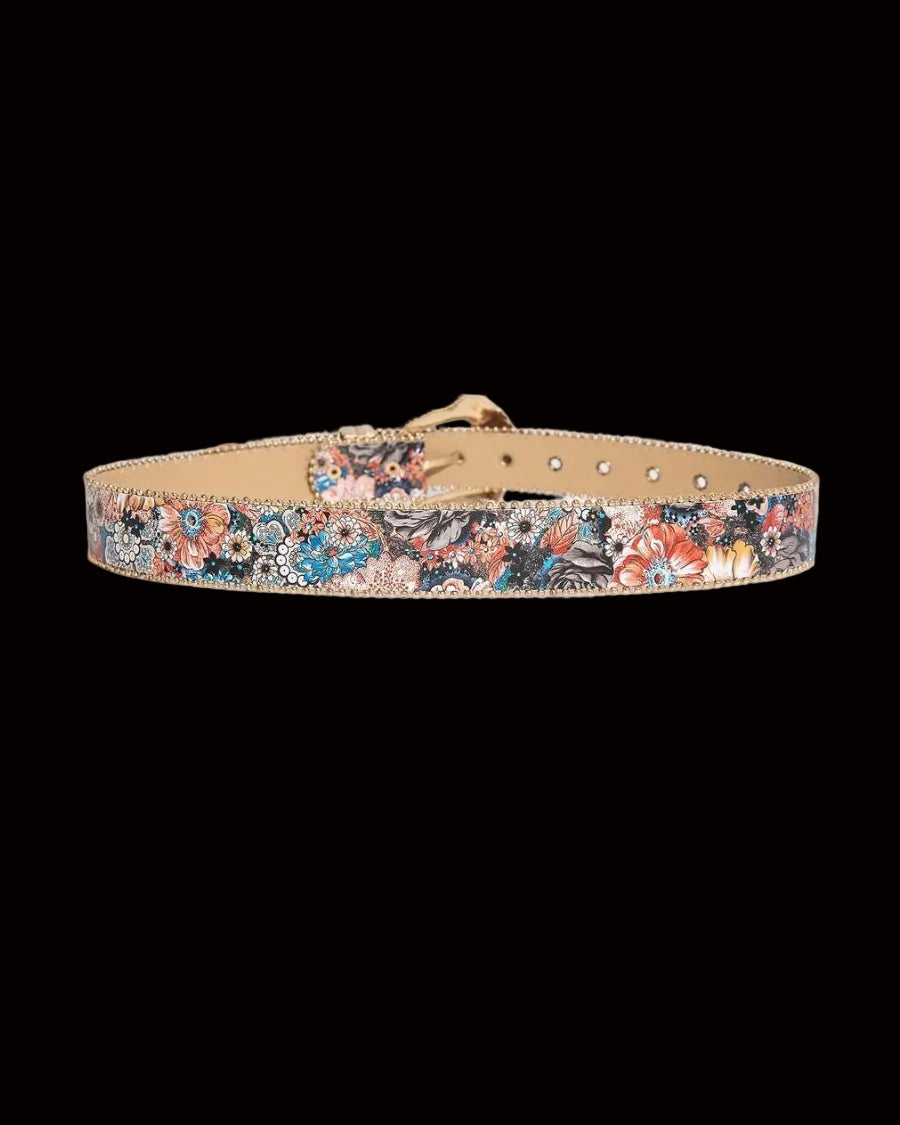 vintage flora embroidered belt
