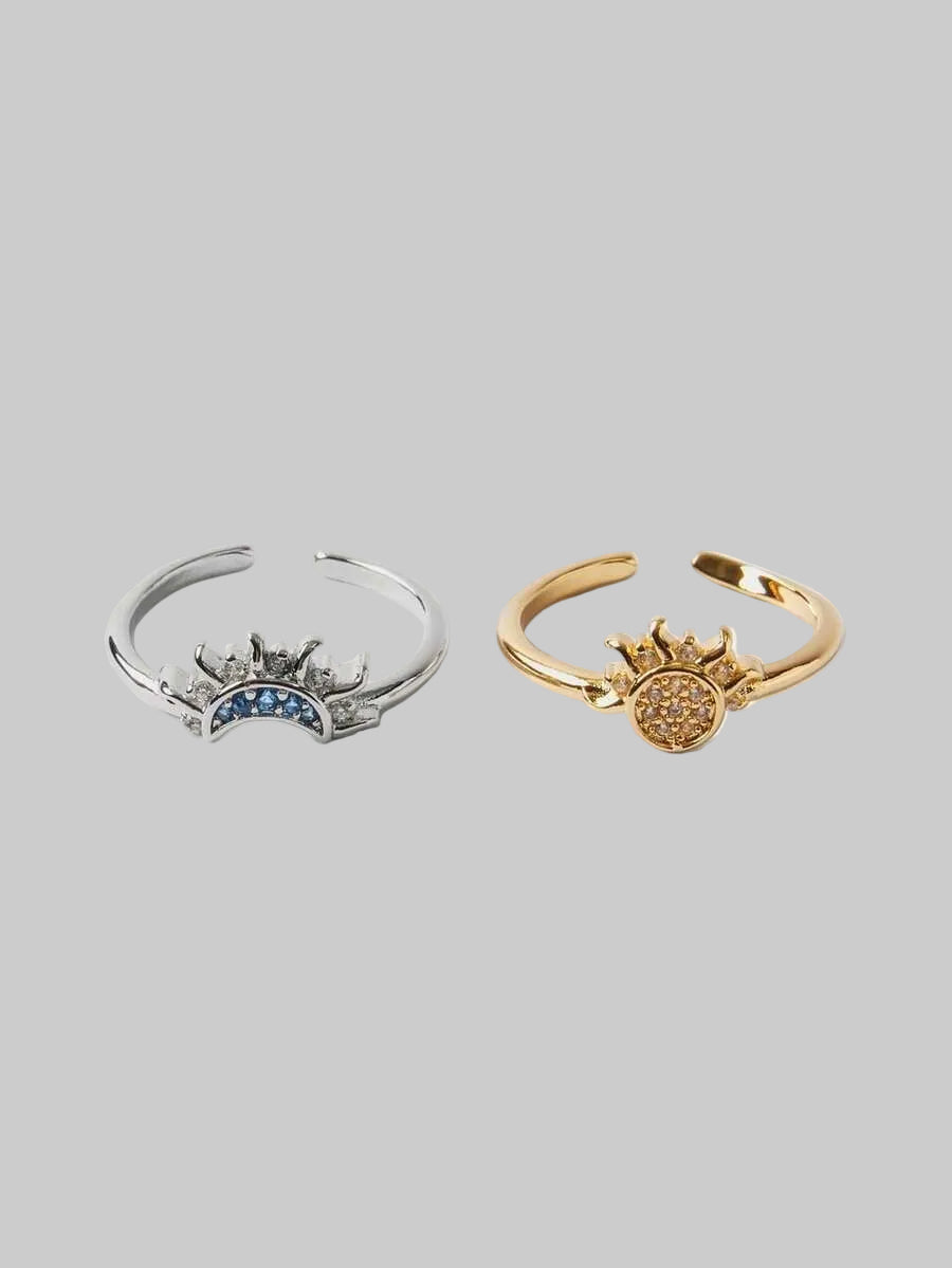 sun moon ring set