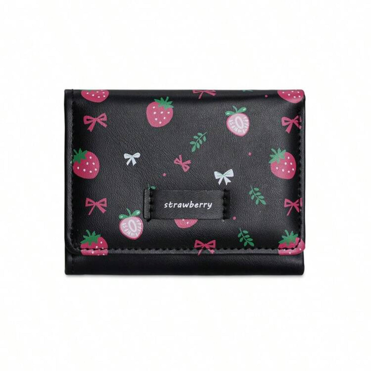 strawberry tri fold wallets