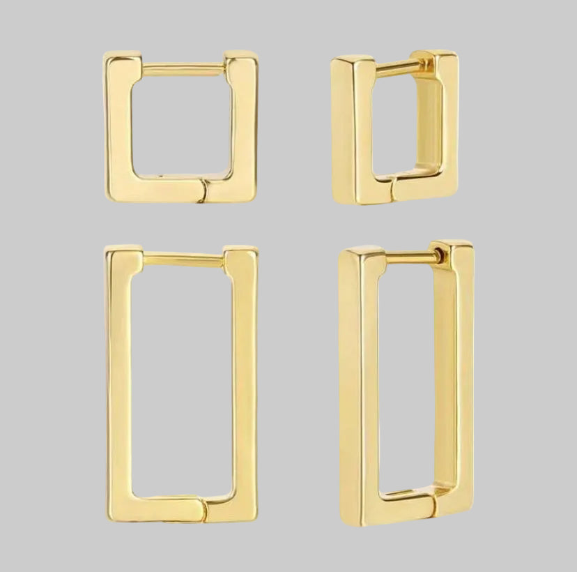 gold plated shapes hoops