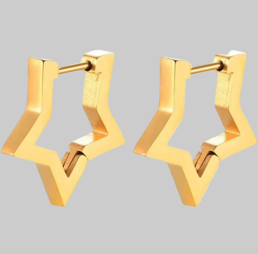 gold plated shapes hoops
