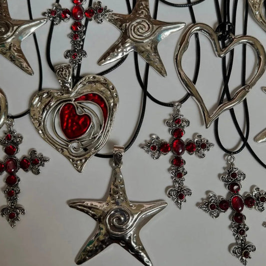large size , heart star necklaces