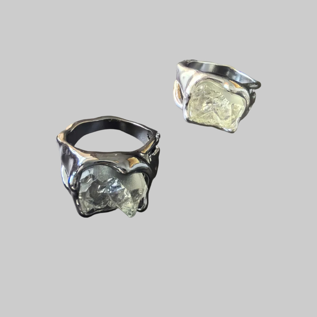 vintage irregular stone ring set