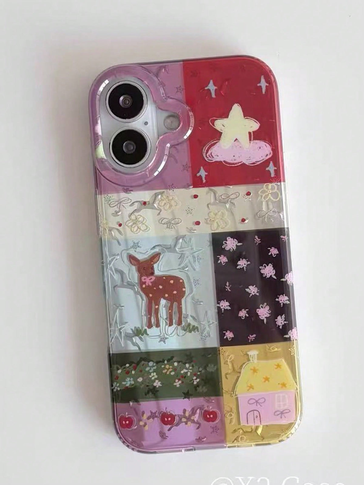 deer colorful grid case