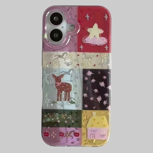 deer colorful grid case