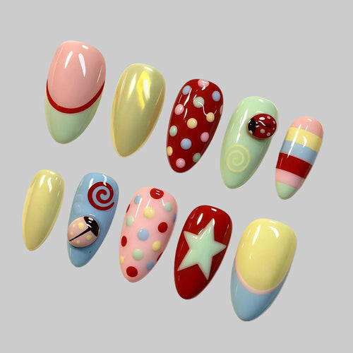 candy color y2k nails