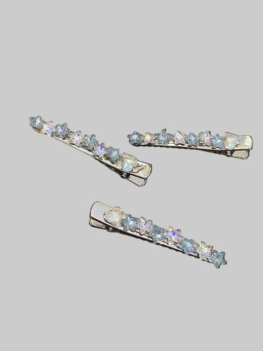 rhinestone star silver hair pin