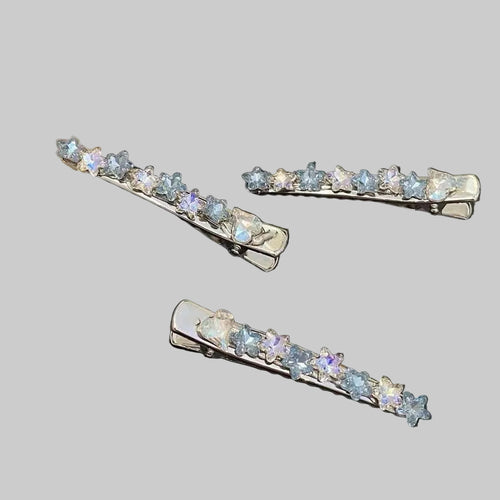 rhinestone star silver hair pin