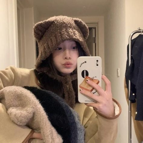 plush cat ear beanie