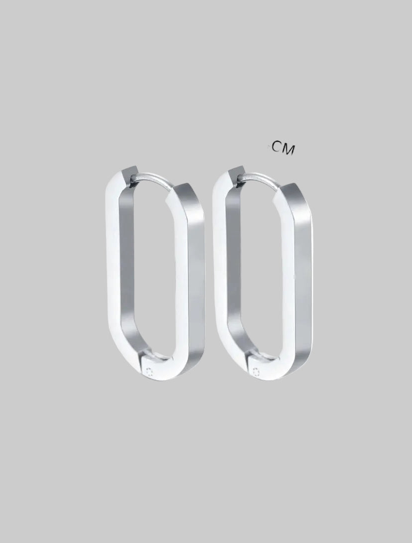 stainless steel silver shapes hoops