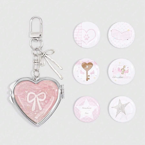 coquette pink bag charm and bag pin (7 pcs set)