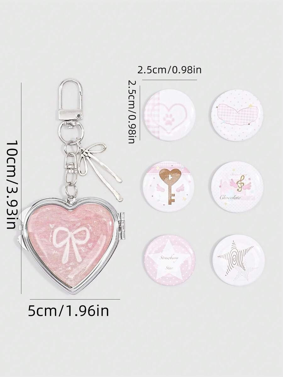coquette pink bag charm and bag pin (7 pcs set)