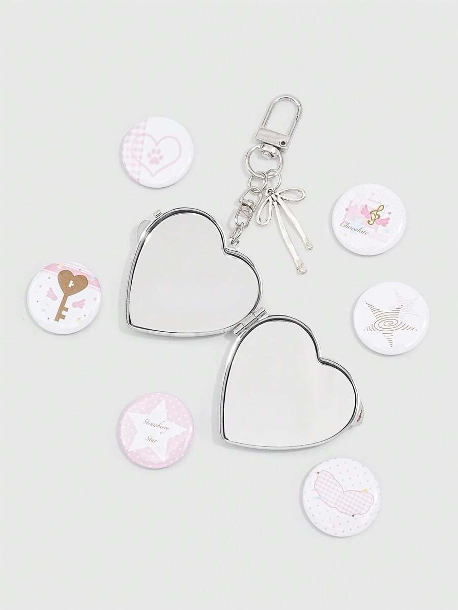 coquette pink bag charm and bag pin (7 pcs set)