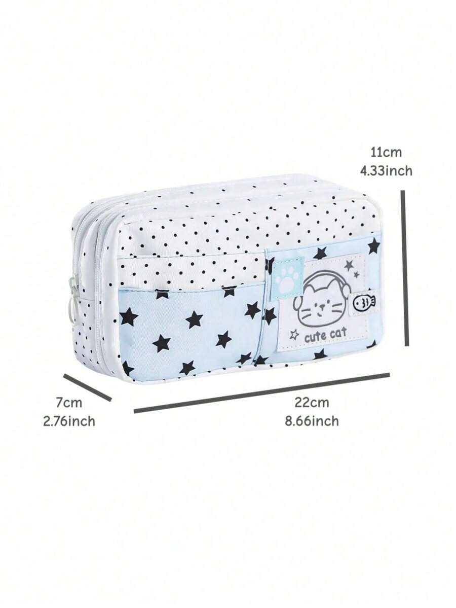 polka dot cat pencil case
