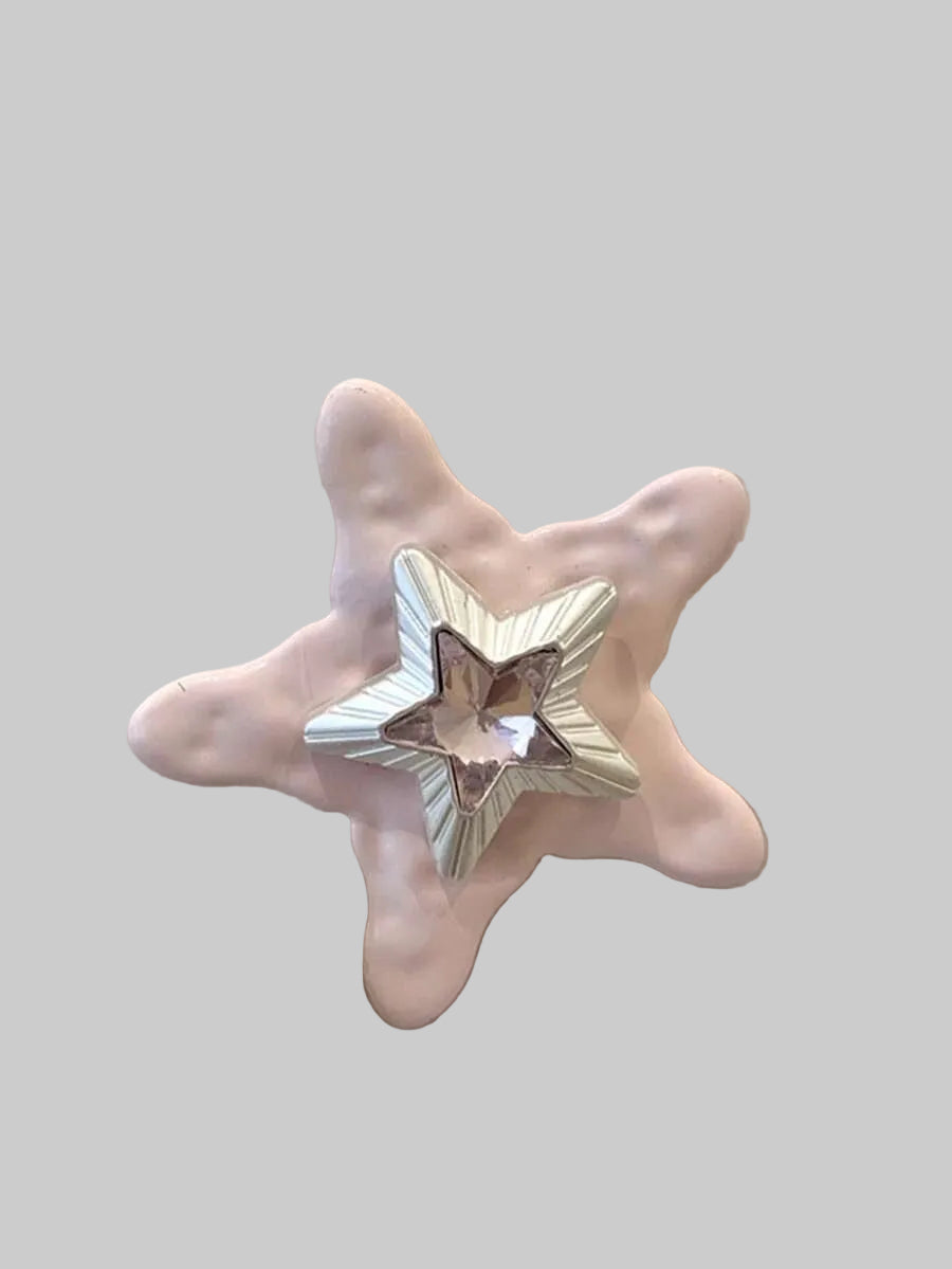 y2k pink hair star pin