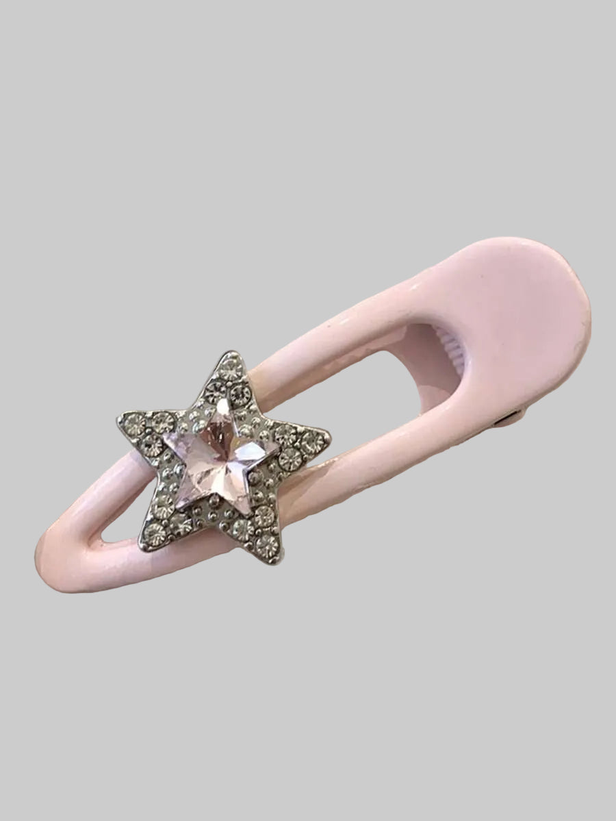 y2k pink hair star pin
