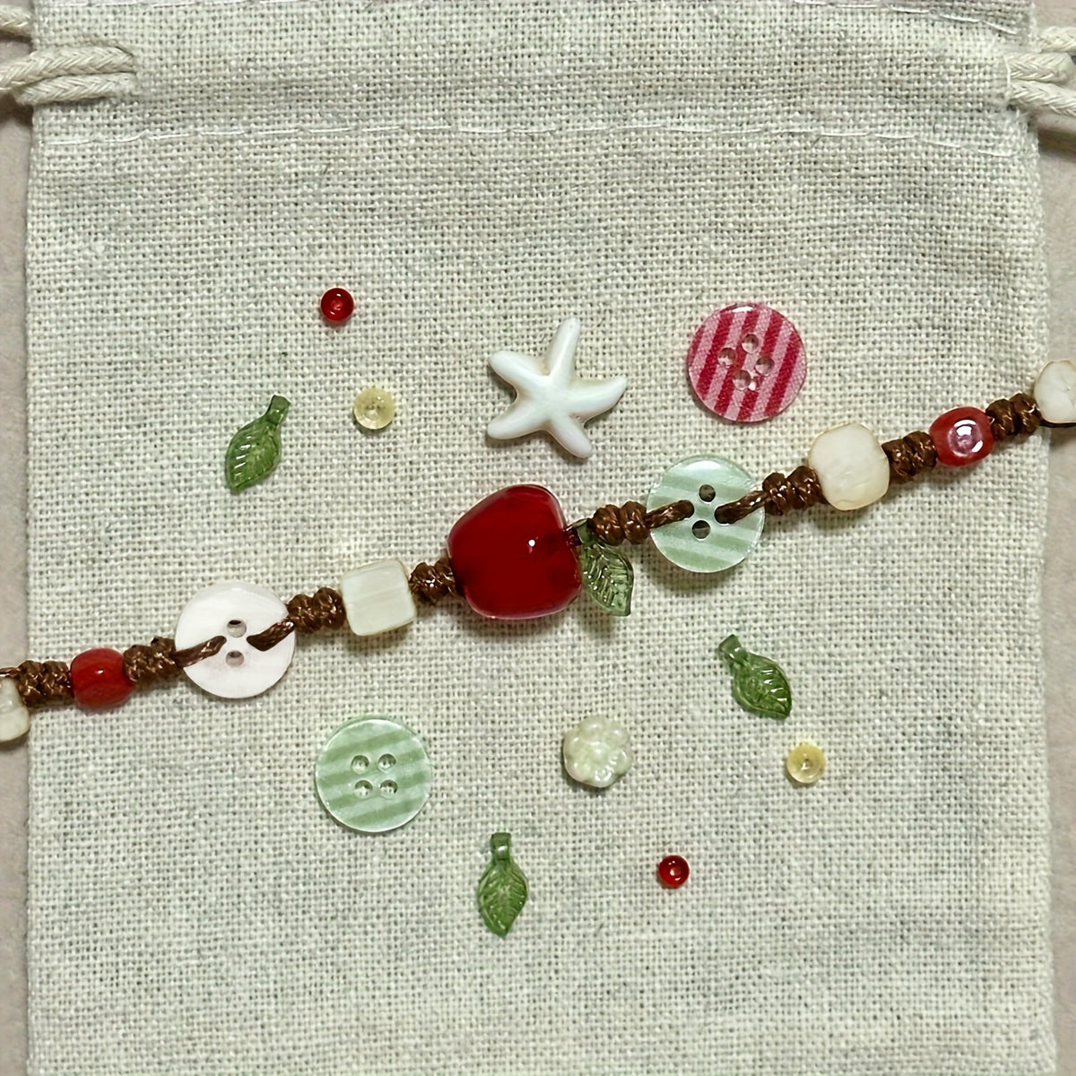apple beaded bracelet