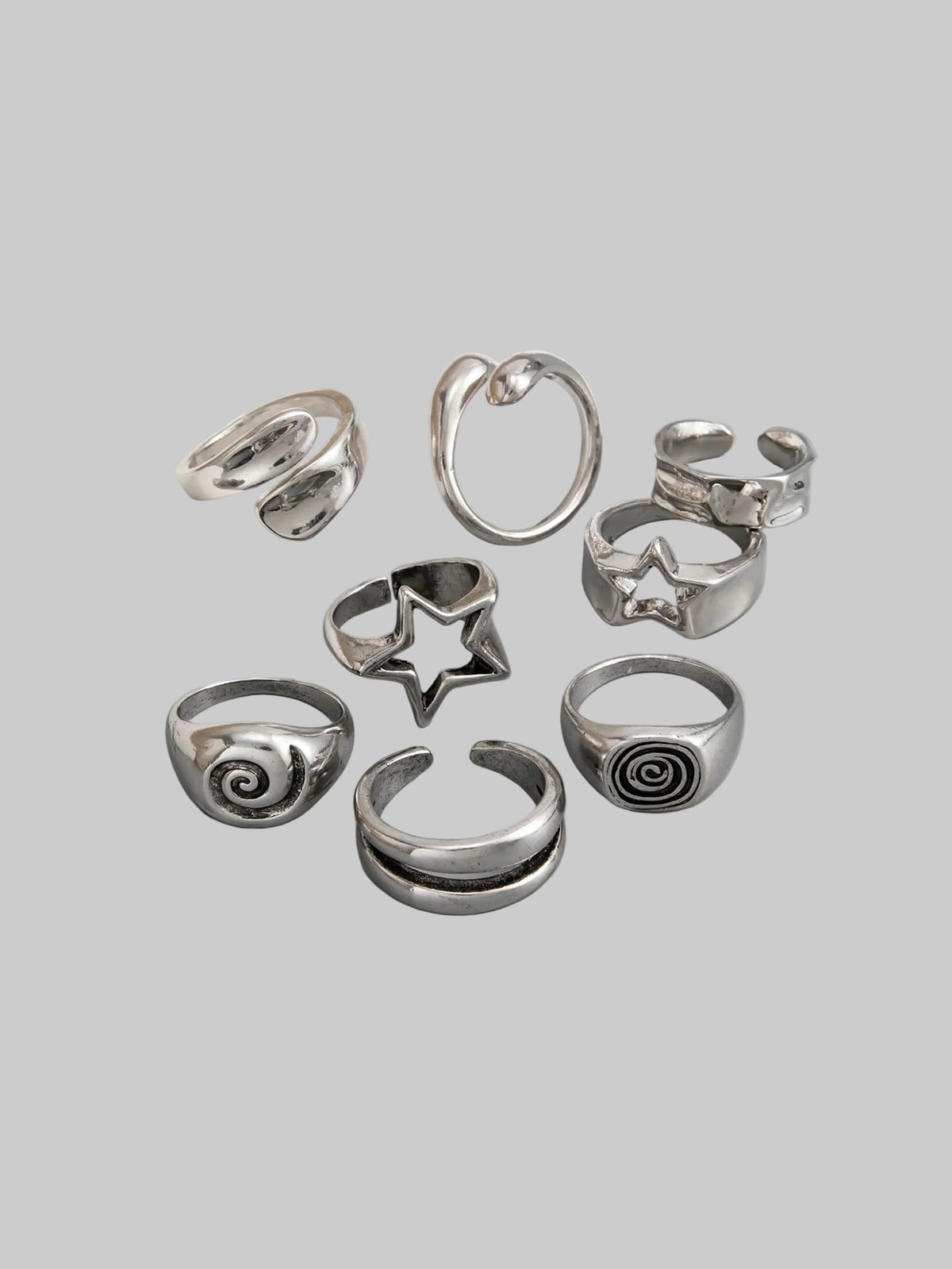 swirls n stars: silver ring set