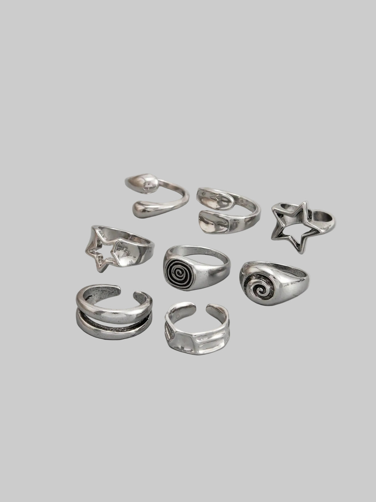 swirls n stars: silver ring set